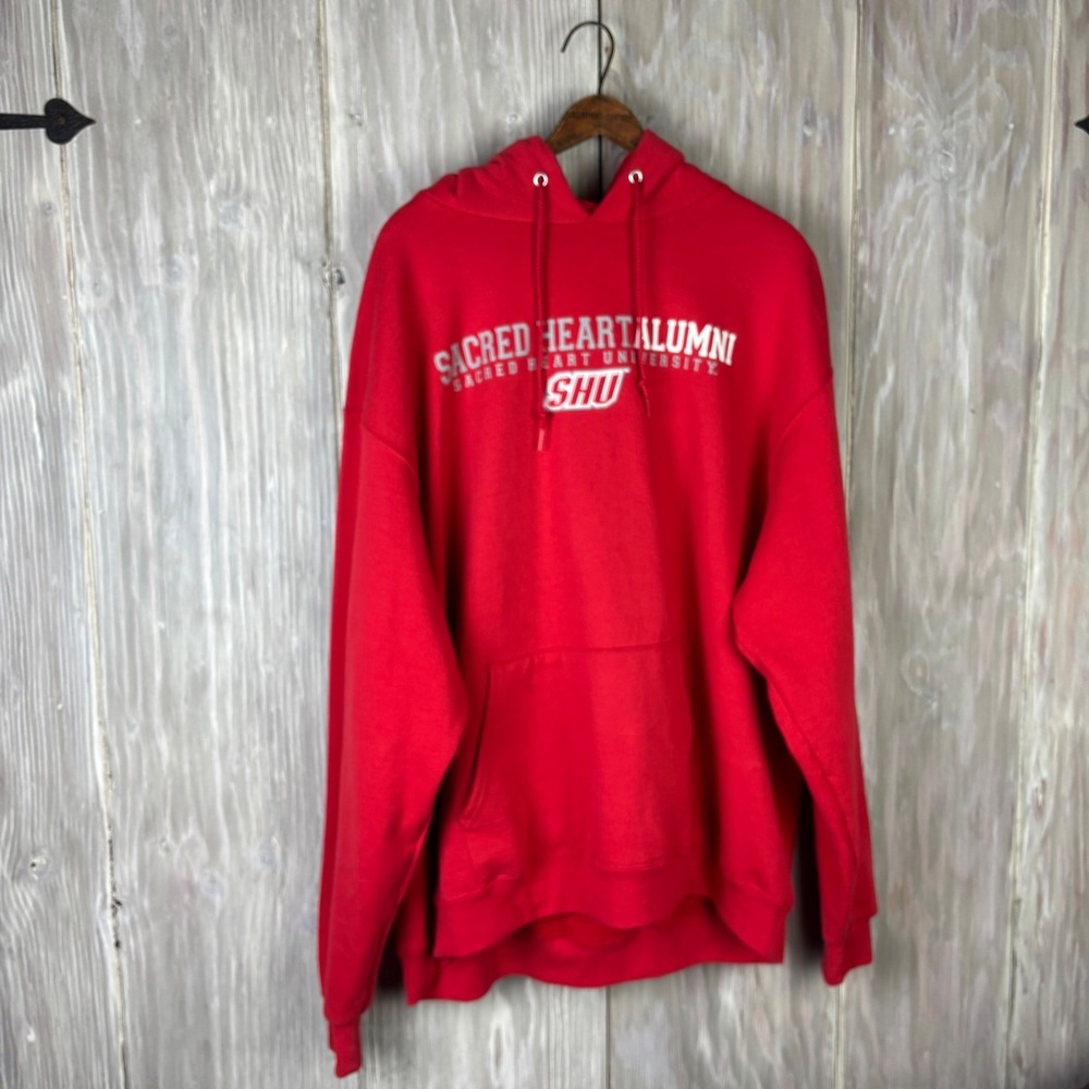 Champion Sacred Heart University SHU‎ Alumni Red Hoodie Sweatshirt Mens XXL
